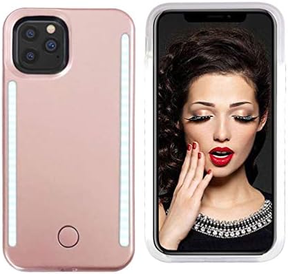 Vanjunn Selfie Light up Case for iPhone 11 Pro Max, LED Case with Rechargeable Back and Front Illuminated Luminous Lights for iPhone 11 Pro Max(Rose Gold)