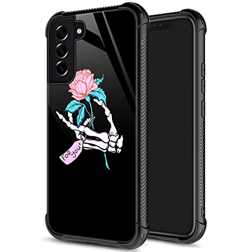 ZHEGAILIAN for Samsung Galaxy S21 Case, Military-Grade Protection, All-Around Shockproof Corners, Anti-Scratch Phone Case for Samsung Galaxy S21 - Skeleton Hand Rose