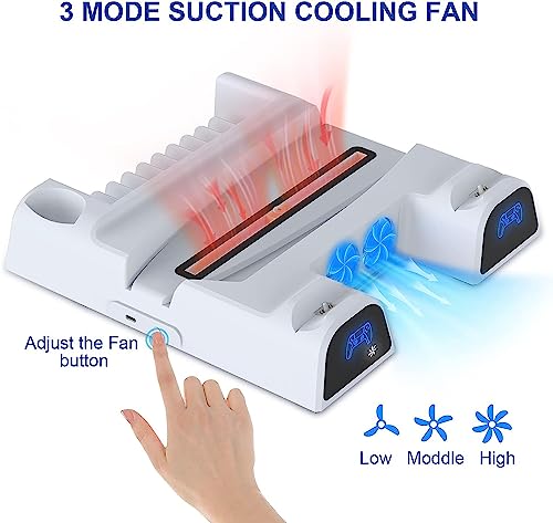 Suporte ps5 com estação de resfriamento e carregador de controlador playstation 5 estação de carrega