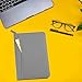 Lcjtop Junior Business Padfolio - A5 PU Leather Portfolio Binder & Zippered Binder Folder with 5 x 8 Writing Pad and Interior Storage Pocket Executive Business Organizer for Women,Gray