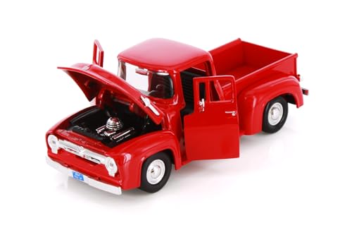 Modelo a escala 1:24 Ford F-100 Pickup 1956 rojo miniatura 3