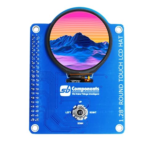 Image of sb components Round Touch LCD HAT for Raspberry Pi 4B /3B+ /3B /2B /B+ /A+ /Zero and Zero W, 1.28inch Display, 240x240 Resolution, 65K RGB Colours Touch Display Module for Raspberry Pi