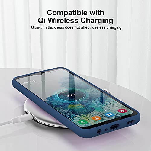 Image of DIZORO Liquid Silicone Case, Gel Rubber Full Body Protection Cover Case, Drop Protection Case, Compatible for Samsung Galaxy A02S / M02S / F02S Case, (Blue)