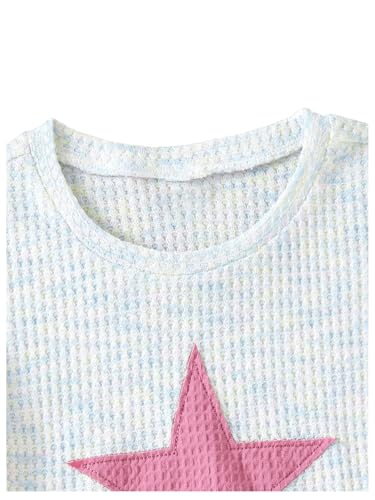 SweatyRocks Girl's Star Graphic Tees Round Neck Short Sleeve Summer Crop T Shirt Tops4