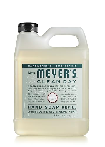 MRS. MEYER'S CLEAN DAY Liquid Hand Soap Refill, Birchwood Scent, 33 Ounce Bottle