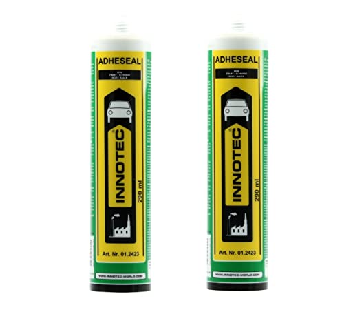 2 Stück Innotec Adheseal Schwarz Kleb- und Dichtmasse auf MS-Polymerbasis - haftbar selbst auf heiklen Materialien - nass in nass überlackierbar - 290 ml Adheseal Dauerelastische Klebedichtmasse
