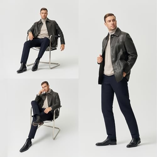 Jousen Chelsea Boots Men Polished Leather Dress Boots Stylish Classic Retro Slip On Boots For Men3