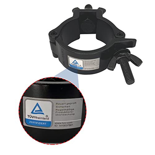 Truss Clamp Heavy Duty 2 Inch O Stage Light Hook Clamp/Moving Head Light Par Light Spotlight Truss Kit/Aluminum Alloy Finish/Wrap Around Clamp? TUV Certificated(Black)