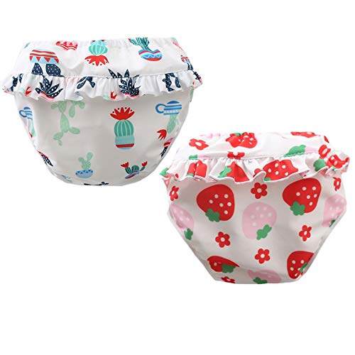 2 PC Baby Reusable Swim Diaper Leakproof Swimming Shorts Suitable for 15-36lbs Girls Shower Gifts & Swimming Lessons (Set 4, 2XL/22-28lb/1-2 Years)