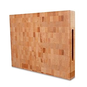 CONSDAN End Grain Cutting Board, USA Grown Hardwood, 20 x 15 Butcher Block Hard Maple with Invisible Inner Handle, Prefinished with Food-Grade Oil, Suitable for Kitchen End Grain, 2-1/4″ Thick