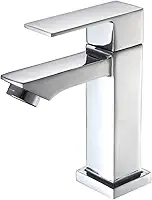 Torneira Banheiro Luxo Quadrada 1/4 Volta Inox Aço Cromada Bancada Pia Banheiro Alto Padrão