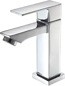 Torneira Banheiro Luxo Quadrada 1/4 Volta Inox Aço Cromada Bancada Pia Banheiro Alto Padrão