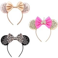 3 Pcs Champagne,black-leopard Print,gold-deep Pink