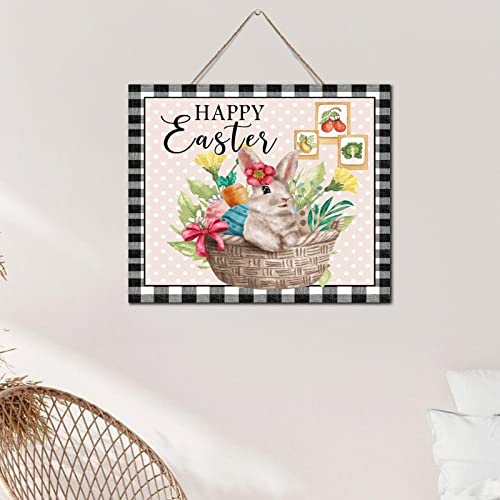 Panneau décoratif en bois vieilli Happy Easter 25x30 cm - 6