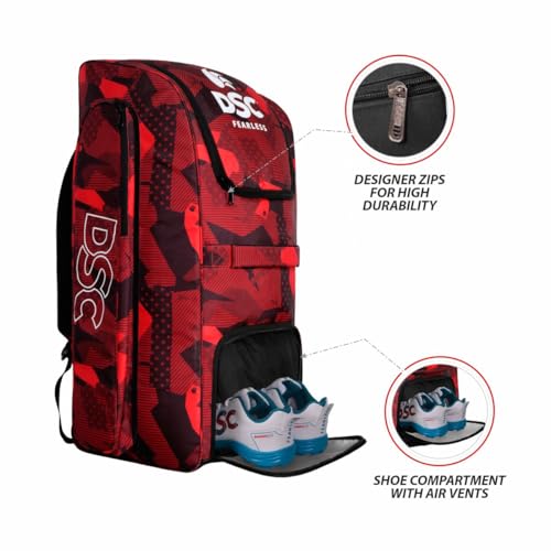 Image of DSC Rebel Junior Duffle Kit Bag, Red Black 29 x 13 x 13 inches
