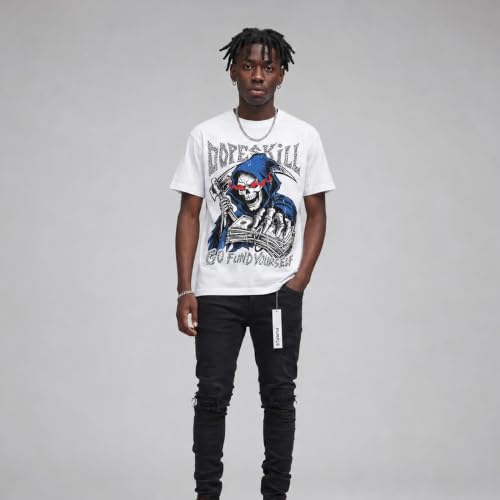 Image of DopeSkill Graphic Tee Streetwear Hip Hop Hypebeast Street Style Unisex T-Shirt Sneaker Colour Matching Shirts Horror Skeleton