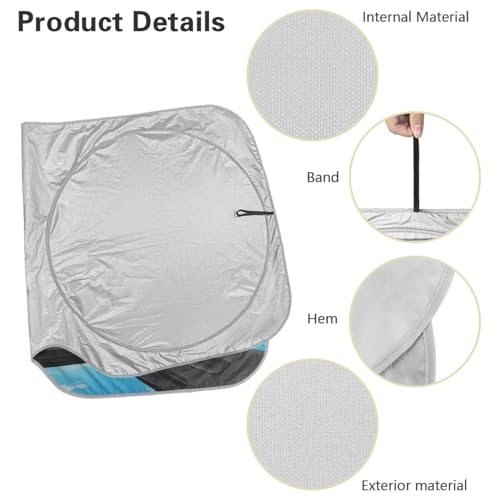 Image of Funny Turtles Car Windshield Sun Shade Foldable Sunshade Universal Vehicle Accessories Auto Sun Heat and UV Rays Blocker Keep Your Vehicle Cool Fit Car Front Window for Trucks SUV