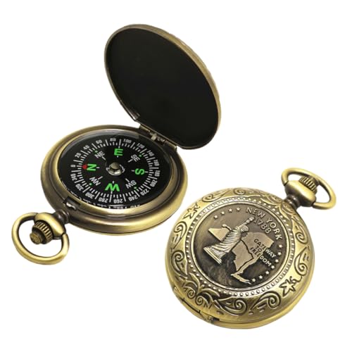 2pcs Vintage Pocket Watch Compass Portable Camping Navigation Tool Accurate Outdoor Hiking Survival Retro Style Pocketwatch Compass Pendant