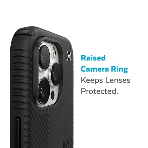 Image of Speck iPhone 14 Pro Case - Drop Protection, Scratch Resistant, Dual Layer Slim Phone Case for 6.1 Inch iPhones 14 Pro - Built for MagSafe - Presidio2 Grip - Black /Black /White