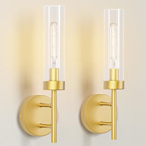 E.P. Light Gold Bathroom Sconces Set of 2, Modern Sconces, Bathroom Sconce Lights, Hardwired Wall Sconce by E.P. Light - Used condition - US$31.99