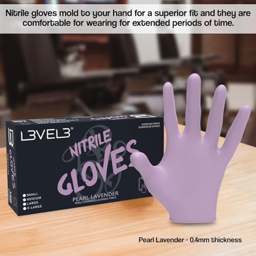 Image of L3 Level 3 Nitrile Gloves - Professional Heavy Duty Disposable Gloves - Latex Free - Fits Snug - Box of 100