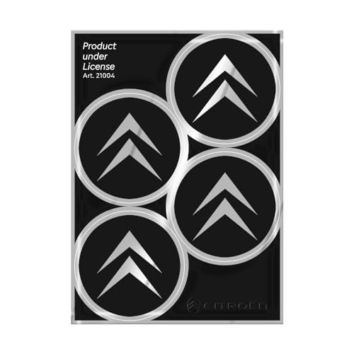Citroen Autocolantes para roda de 4 logótipos de 48 mm, preto