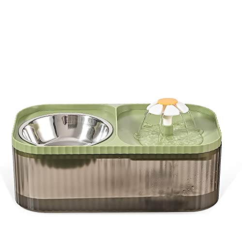 Jainsons Pet Products Cat Water Fountain and Food Bowl, 3L Ultra Quiet Pet Water Dispenser with Smart Pump and Filters, Automatic Flower Fountain & Stainless Steel Bowl (B0BZHV9TJS) Amazon Price History, Amazon Price Tracker