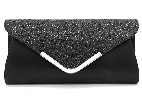 Sac à main pour mariage MCWTH : la pochette enveloppe noir et argenté pour briller en fête