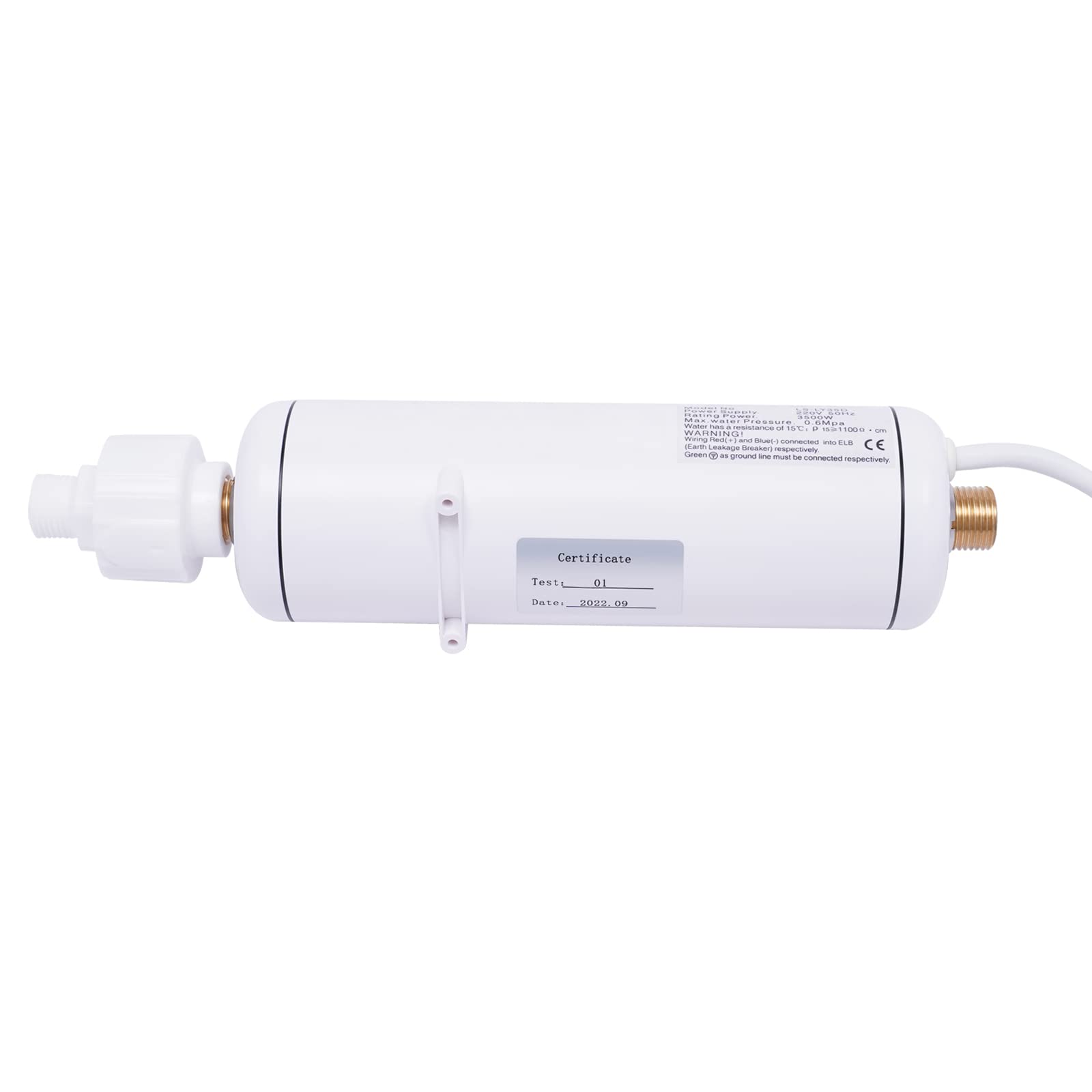 Scaldacqua istantanea, 3500 W, 220 V, senza serbatoio, con indicatore di temperatura a LED e protezione a secco, acqua calda istantanea per doccia, lavandino, cucina, risparmio energetico e