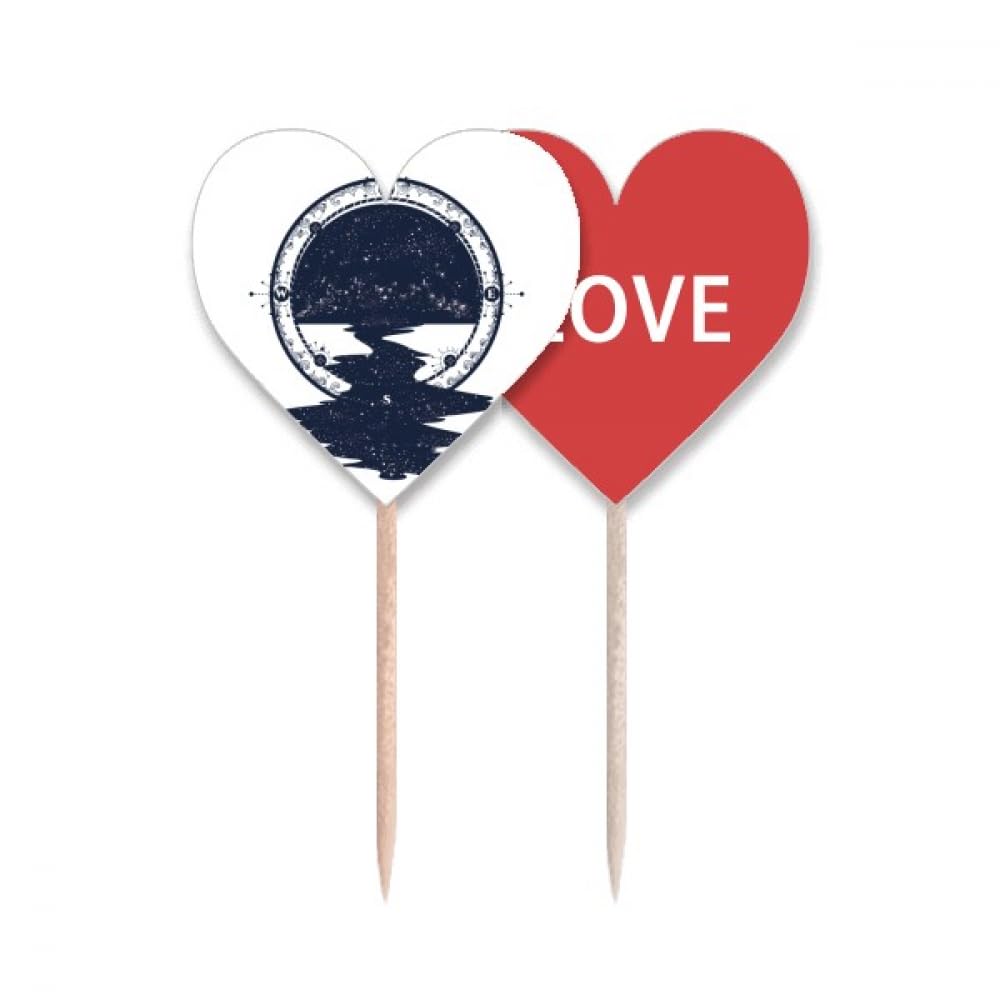 Cupcake pick Stars Creek avec cure-dents drapeau cœur pour lable de buffet