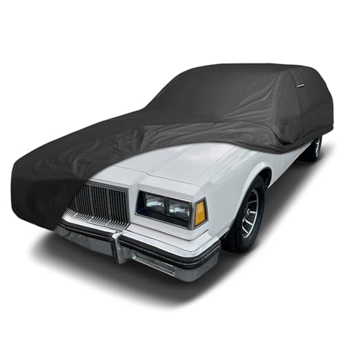 Image of iCarCover Premium Custom Car Cover for 1959-1990 Buick Estate Wagon Heavy Duty Waterproof All Weather Rain Snow UV Sun Protector Custom Fit Full Exterior Indoor Outdoor Protection Car Cover (Black)