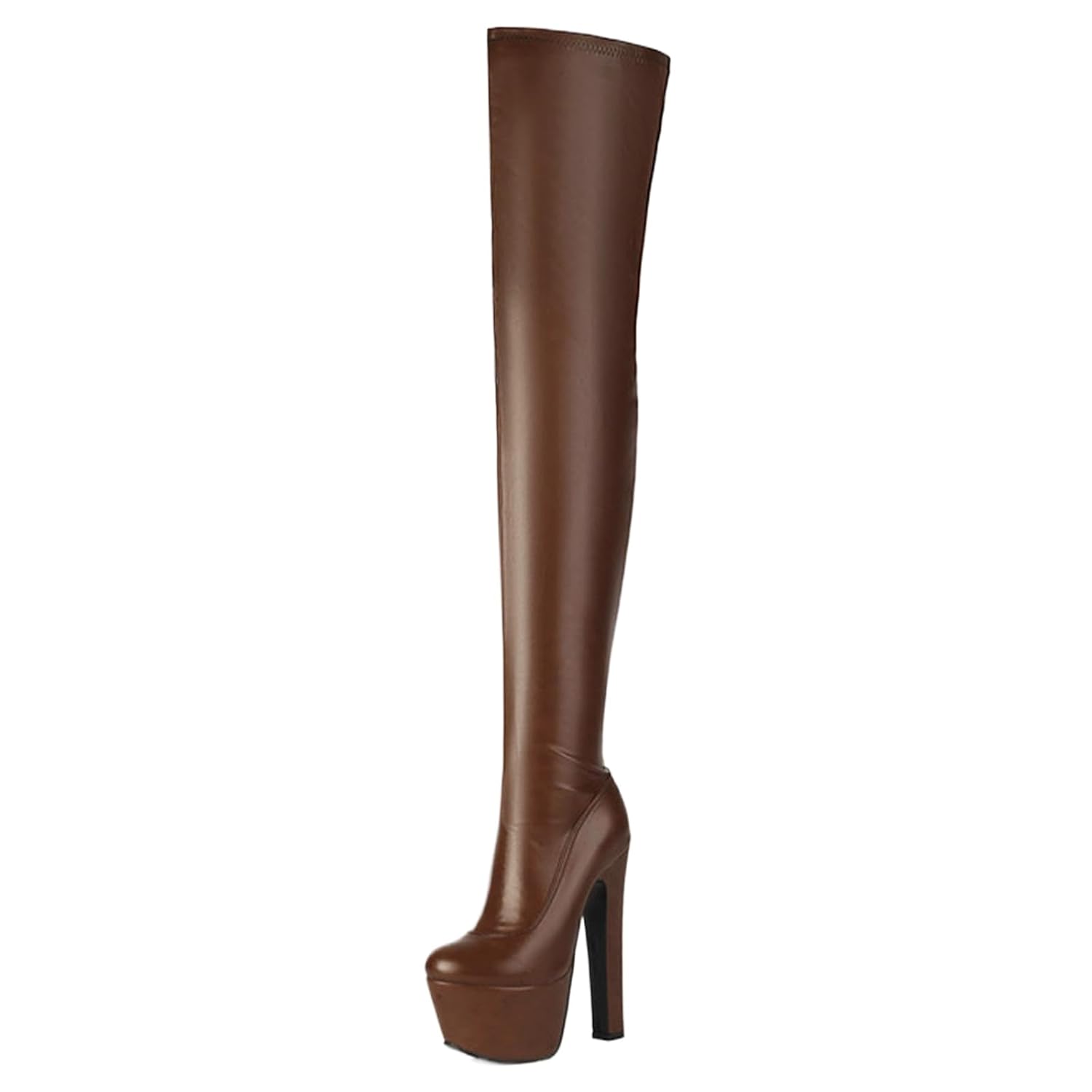 Womens Thigh High Boots Synthetic PU 70cm Shaft 16 5cm Heel Side Zipper Stiletto for Winter Celebrations