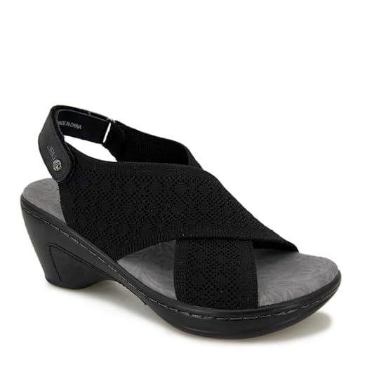 JBU by Jambu Women's Alyssa Wedge Sandal, Black, 9