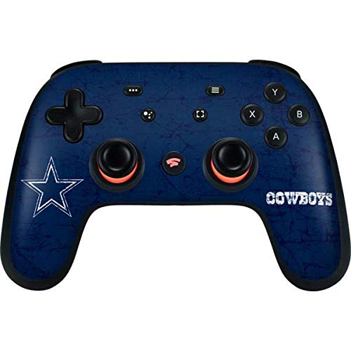 Skinit Decal Gaming Skin Compatible with Google Stadia Controller - Officially Licensed NFL Dallas Cowboys Distressed Design