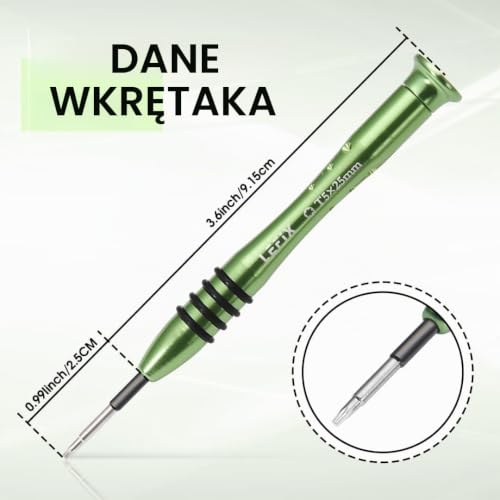 LeFix 12 szt. śrub M2x3 Torx T5 + 1 śrubokręt kompatybilny z Dell XPS 13 9343 9350 9360 |XPS 15 9550 9560 9570|Precision M5510 5520 5530 5540, do Razer Blade, HP En13|Beat Studio 2 3 (czarny)