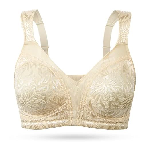 Wingslove Damen Vollschalen Minimizer BH Große Größen BH Komfort Breite Träger Nicht Gepolstert（Nackt 38C）