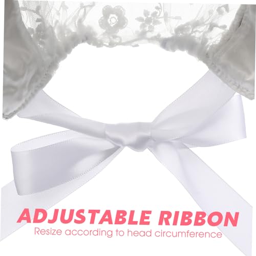 BESPORTBLE Lace Bonnet for Newborn Years Adjustable White Hat Comfortable Fit for Outings Photos and Daily Wear4