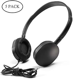 Wholesale Bulk Earphone Earbud Headphone-Kaysent 5 Pack Wholesale Headphones for School,Airplane,Hospital,Students,Kids and Adults