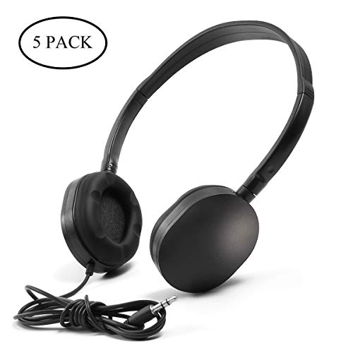 Wholesale Bulk Earphone Earbud Headphone-Kaysent 5 Pack Wholesale Headphones for School,Airplane,Hospital,Students,Kids and Adults