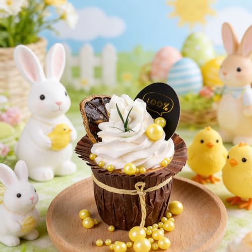 Image of Yellow Pearl Sprinkles for Cake Decorating, 4 Sizes Sugar 130g /4.6oz, Cupcake, Ice Cream, Donuts, Macaron Toppings Supplies (2mm, 4mm, 7mm, 1cm)