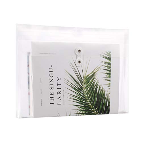 Tieno Plastic Envelopes With String Closure Clear Side Loading Folders Legal Size Paper Office Organizer 12 Packs White #TOP5