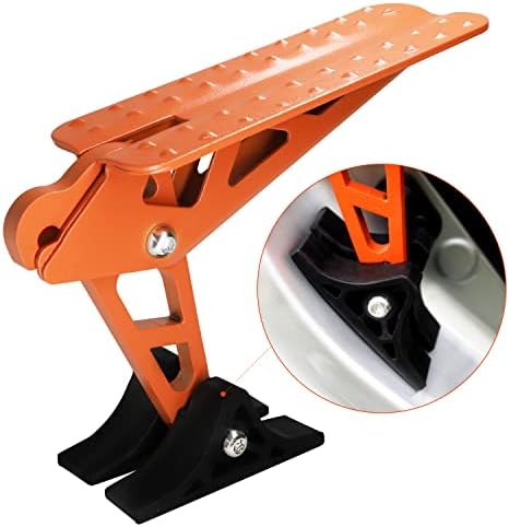 Eueco Foldable Car Door Step, Universal Fit Car Door Step, Roof Rack Door Step Up On Door Latch, Supports Both Feet, Easy Access to Rooftop for Most Car, SUV, Truck (Orange).