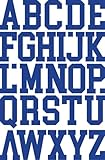 IRON 'EM Blue Iron On Letters for Fabric, Clothing, Custom Tshirt, DIY Craft for Kids, Adults, and Toddlers 2' Felt Letters for Fabric, Heat Transfer Letters. College Sports Jersey Font. 2 Sheets