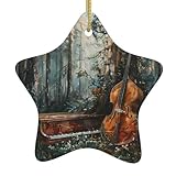 Weihnachtsbaum Keramik Hängender Stern Anhänger DDCXZPP Musikinstrumente im Wald Drucke Häuser, Einkaufszentren, Supermärkte und Geschäfte