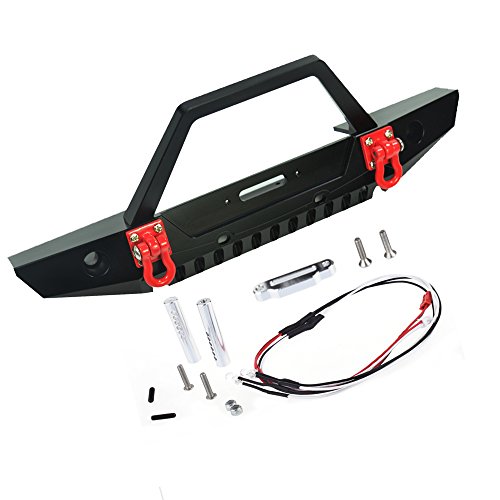 Rcaidong 1/10 Front Bumper Bull Bar With Led Seat For Traxxas Trx4 Axial Scx10 Rc Rock Crawler #TOP27
