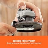 BLACK+DECKER 115mm 710W Compact, Corded Angle Grinder, BEG010-QS, (Fitted with European Plug and Power Cable) - Image 6