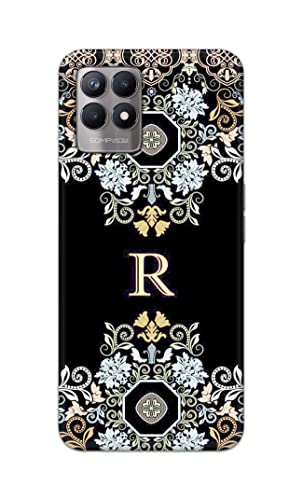 Image of PRINTFIDAA Name II Initial II Letter Alphabet R Floral Pattern Printed Designer Hard Case for Realme 8i Back Cover -(ZP) MVN1007