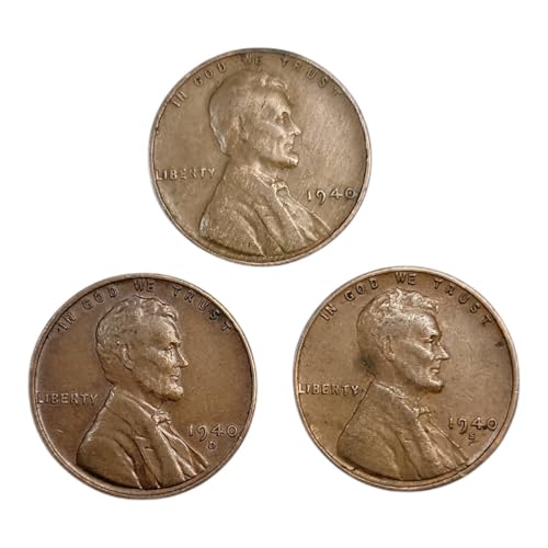 1940 PDS Lincoln Wheat Penny Cents Set