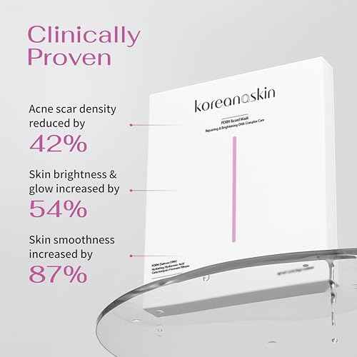 Koreana Skin K-Beauty PDRN DNA Complex Hydrogel Sheet Mask – Korean Regenerative Salmon DNA & Multi-Weight Hyaluronic Acid for Anti-Aging, Firming, Brightening, Deep Hydration – Box of 4