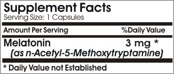 Melatonin 3mg ~ 100 Capsules - No Additives ~ Naturetition Supplements